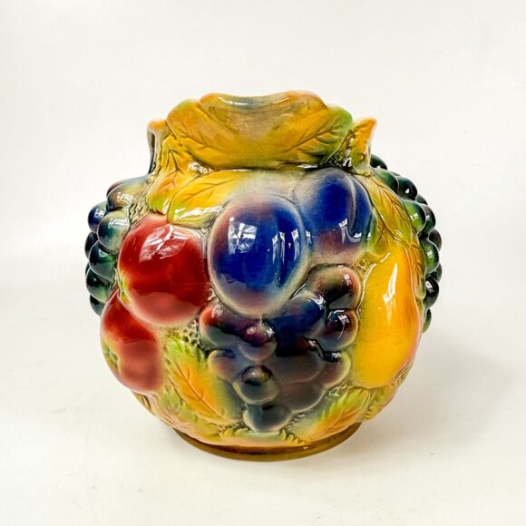 Sylvac England Majolica Fruit Design Pottery Jug Pitcher 478 Vintage - Picture 2 of 7